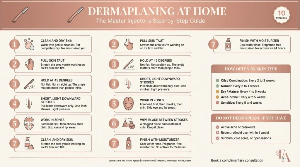 Dermaplaning at home step-by-step